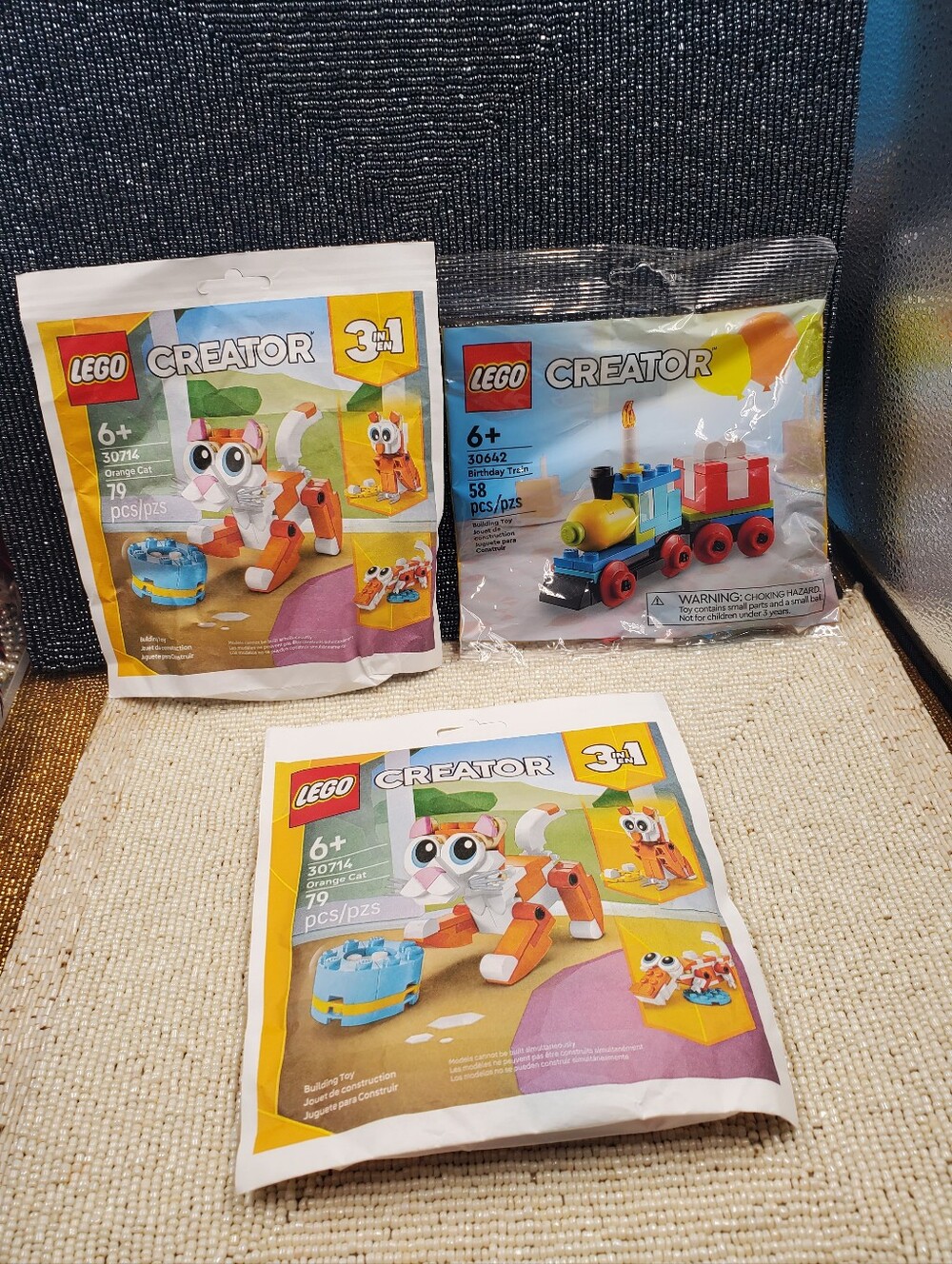 Lego Sets 30714 & 30642 , New Sealed Polybag, Orange Cat & Birthday Train (C36)